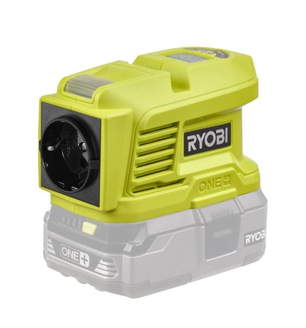 Ryobi Инвертор напряжения аккумуляторный ONE+ RY18BI150A-0, 220 Вольт, 150Вт/300Вт пиковая, (без АКБ и ЗУ)