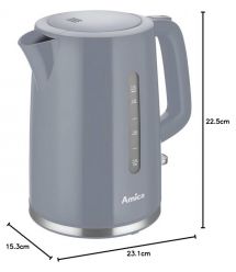 Hansa Електрочайник Amica 1.7л, пластик, сірий