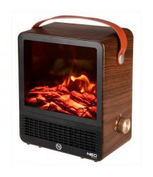 Neo Tools Камін електричний, декоративний, 850/1500Вт, 15–20м2, регулятор, 25х14,4х30,4см, дерево