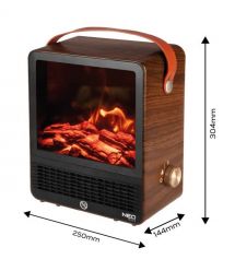 Neo Tools Камін електричний, декоративний, 850/1500Вт, 15–20м2, регулятор, 25х14,4х30,4см, дерево