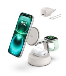 Belkin Зарядний пристрій бездротовий Belkin UltraCharge Pro 3-in-1 Magnetic Charging Dock 25Вт, Charcoal