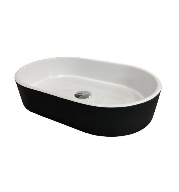 Adamant Раковина, умивальник BESTE NEW, штучний камінь, овальна, без отвору дл