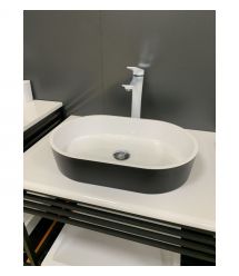 Adamant Раковина, умивальник BESTE NEW, штучний камінь, овальна, без отвору дл