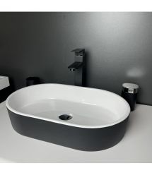 Adamant Раковина, умивальник BESTE NEW, штучний камінь, овальна, без отвору дл