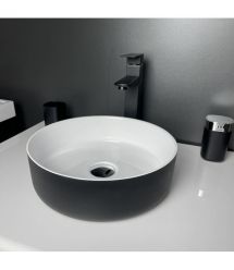 Adamant Раковина, умивальник ARENA, штучний камінь, кругла, без отвору для зм