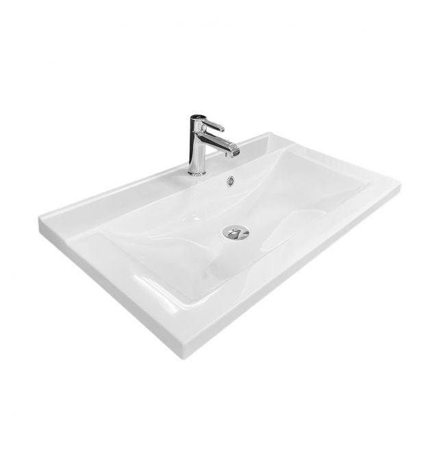 Adamant Раковина, умывальник QUANTO, искуственный камень, прямоуг., с отверст