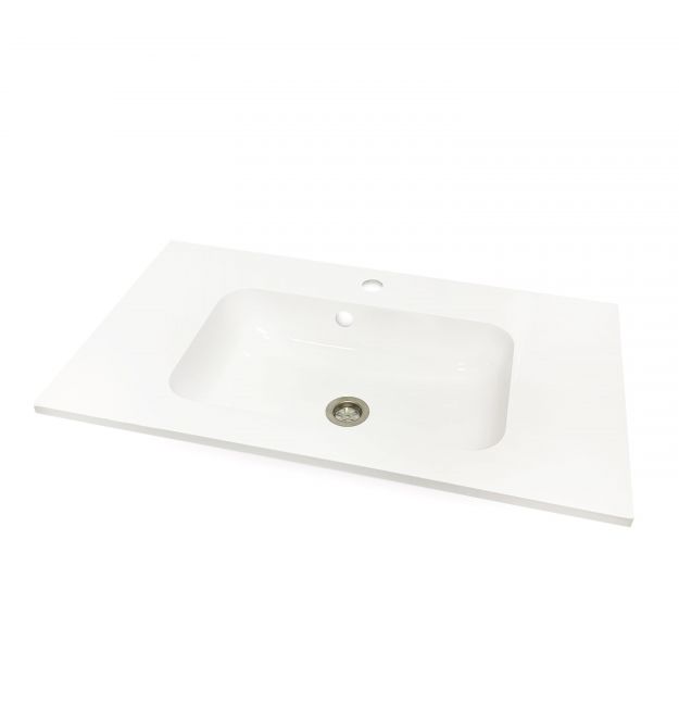 Adamant Раковина, умывальник Adamant, искуственный камень, прямоуг., с отверс