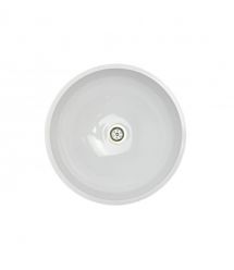 Adamant Раковина, умивальник KREIS, штучний камінь, кругла, без отвору для змішувача та переливу, 420х150мм, накладний, білий