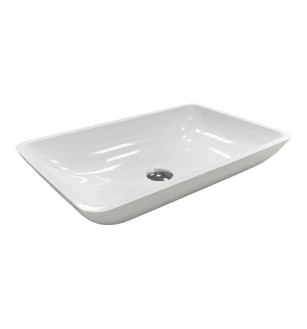 Adamant Раковина, умивальник LOWER, штучний камінь, прямокут., без отвору для