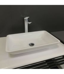 Adamant Раковина, умивальник LOWER, штучний камінь, прямокут., без отвору для