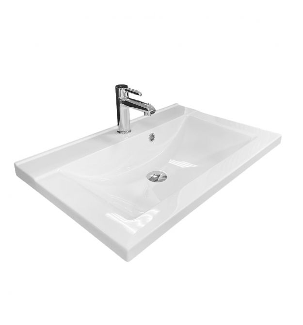 Adamant Раковина, умывальник QUANTO, искуственный камень, прямоуг., с отверст