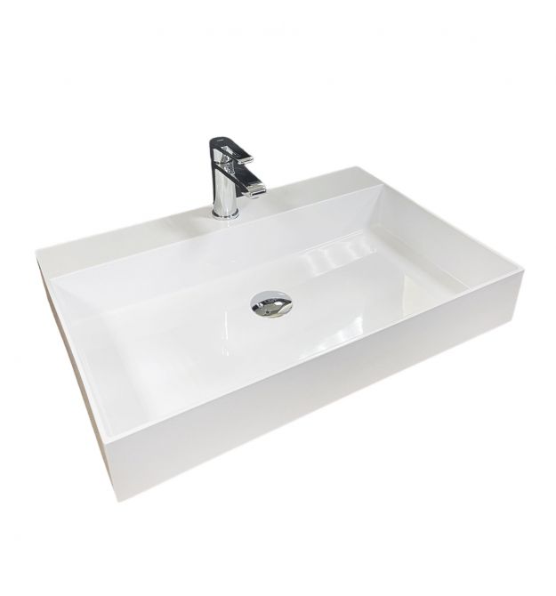 Adamant Раковина, умивальник SLENDER, штучний камінь, прямокут., з отвором для