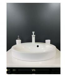 Adamant Раковина, умивальник Lauf New, штучний камінь, овальна, без отвору для