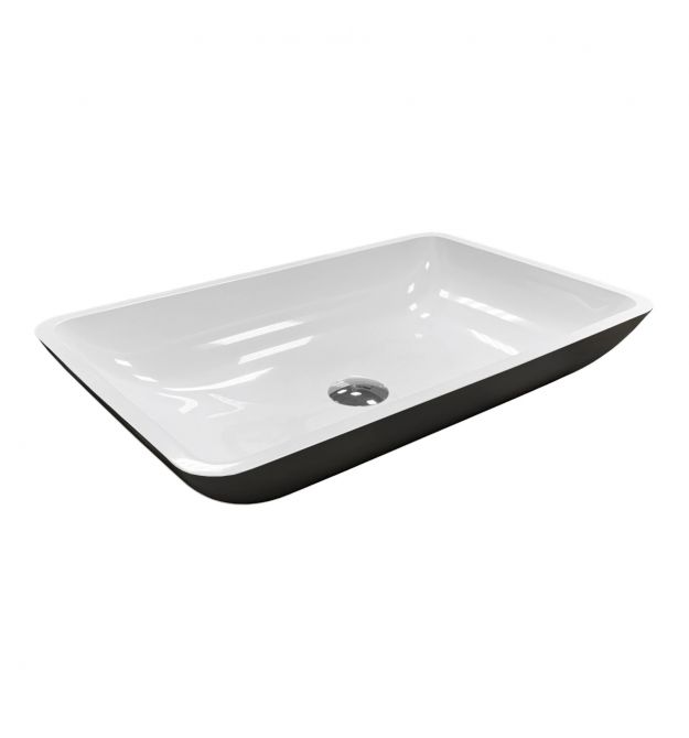 Adamant Раковина, умивальник LOWER, штучний камінь, прямокут., без отвору для