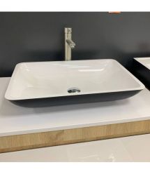 Adamant Раковина, умивальник LOWER, штучний камінь, прямокут., без отвору для