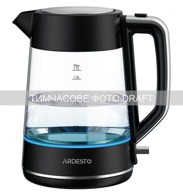 ARDESTO Електрочайник Ardesto 1.7л, Otter, скло, чорний
