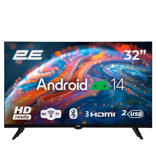 2E Телевізор 32" 2E LED HD 60Hz Smart Android Black