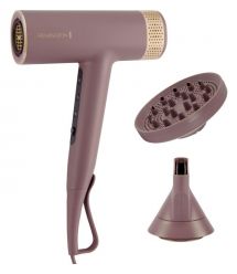 Remington Фен AIRvive, 1600Вт, 3 режими, дифузор, іоніз-я, хол. обдув, фіолетово-золотий