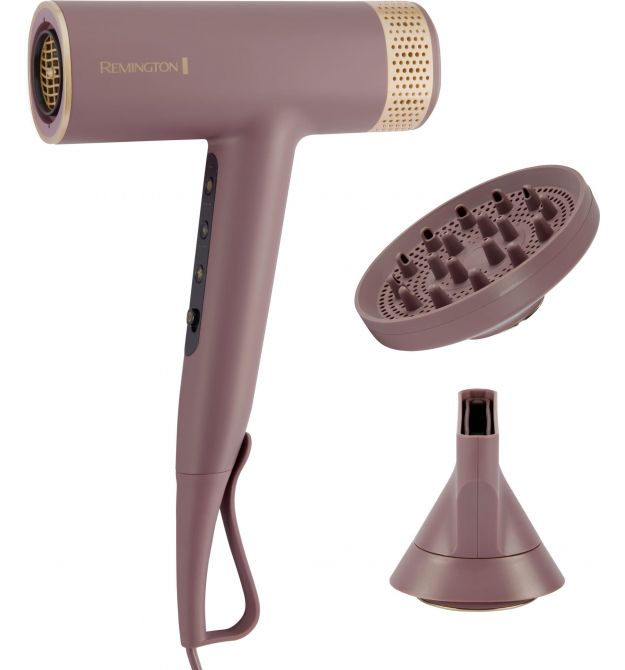 Remington Фен AIRvive, 1600Вт, 3 режими, дифузор, іоніз-я, хол. обдув, фіолетово-золотий