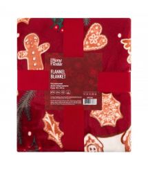 ARDESTO Плед Christmas Flannel 160х200см, 100% полиэстер, имбирные домики