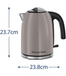 Russell Hobbs Електрочайник Russell Hobbs, 1.7л, метал, мокко