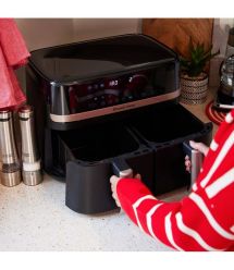 Russell Hobbs Мультипіч Satis Fry DualBaske 2800Вт, чаша-4.5/4.5л, сенсорне управл., 9 авто. программ, пластик, чорний