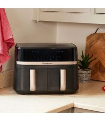 Russell Hobbs Мультипіч Satis Fry DualBaske 2800Вт, чаша-4.5/4.5л, сенсорне управл., 9 авто. программ, пластик, чорний