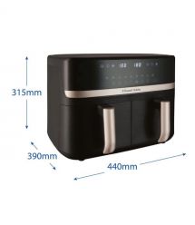 Russell Hobbs Мультипіч Satis Fry DualBaske 2800Вт, чаша-4.5/4.5л, сенсорне управл., 9 авто. программ, пластик, чорний