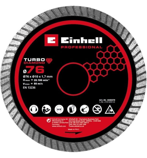 Einhell Diamond cut-off disc TP-CO 18/76-C Li BL 76x10mm for tiles