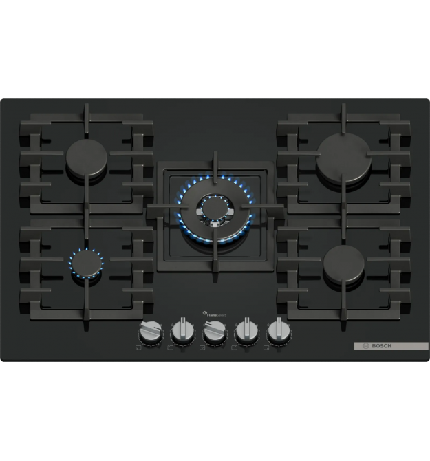 Bosch Bosch Hob gas on glass, 75cm, cast-iron, black