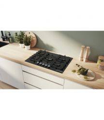 Bosch Bosch Hob gas on glass, 75cm, cast-iron, black