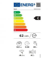 Bosch WM Bosch built-in front load, 8kg, 1200, C, 55cm, display, white
