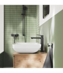 Grohe Змішувач для раковини QuickFix Dice Black XL-розміру, довж. виливу - 161мм, неповоротний, 1 важіль, чорний матовий