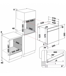 Whirlpool Whirlpool Oven electrical, 71L, A, convection, inox