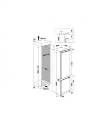 Whirlpool Whirlpool Ref built-in with bottom freezer, 193,5x54х54.5, ref-221L, freez.-79L, 2doors, А++, ST, inv., white