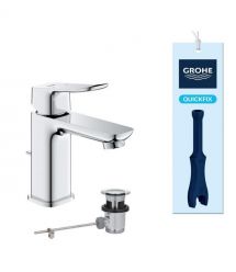 Grohe Змішувач для раковини QuickFix Dice S-розміру, довж. виливу - 106мм, неповоротний, 1 важіль, хром