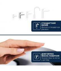 Grohe Змішувач для раковини QuickFix Dice S-розміру, довж. виливу - 106мм, неповоротний, 1 важіль, хром