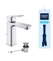 Grohe Змішувач для раковини QuickFix Dice M-розміру, довж. виливу - 116мм, неповоротний, 1 важіль, хром