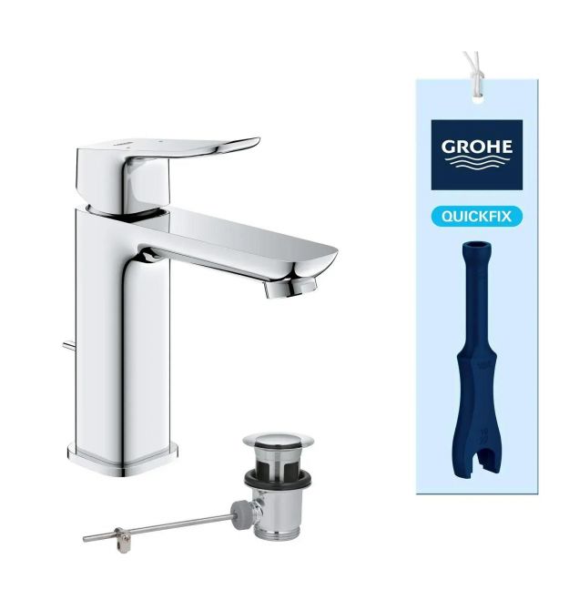Grohe Змішувач для раковини QuickFix Dice M-розміру, довж. виливу - 116мм, неповоротний, 1 важіль, хром