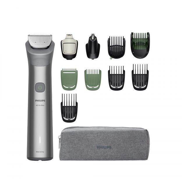 Philips Тример Philips Series 5000, для бороди, голови та тіла, насадок-11, сталь, сірий