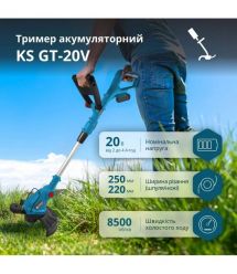 Könner & Söhnen Cordless garden trimmer Konner&Sohnen KS GT-20V 20V lithium-ion 8500rpm 1.95kg without battery for ZP
