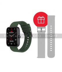 2E Смарт-годинник 2E Alpha SQ Music Edition 46мм, 1.78", 368x448, AMOLED, BT 5.2, Чорно-зелений + ремінець сірий