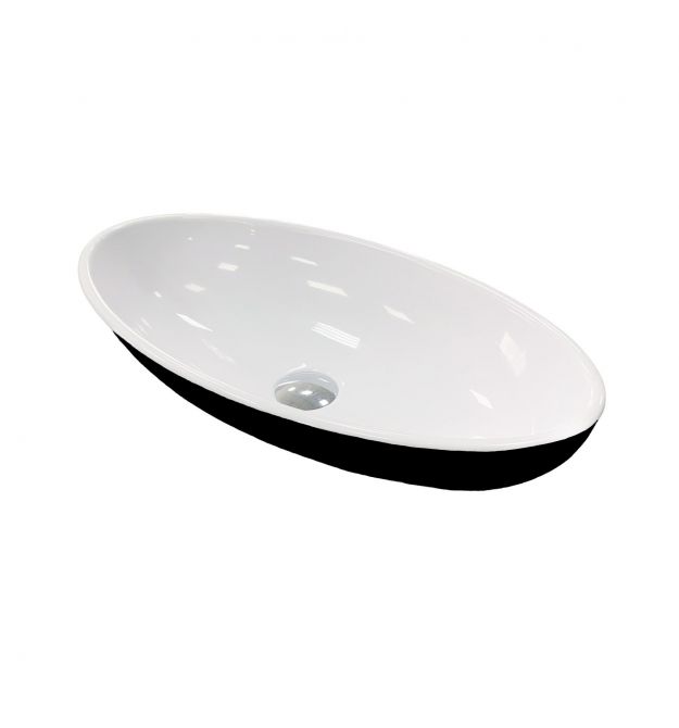 Adamant Раковина, умивальник ANDERE NEW, штучний камінь, овальна, без отвору дл