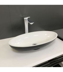 Adamant Раковина, умивальник ANDERE NEW, штучний камінь, овальна, без отвору дл