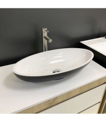 Adamant Раковина, умивальник ANDERE NEW, штучний камінь, овальна, без отвору дл