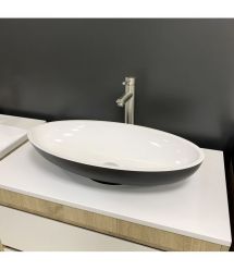 Adamant Раковина, умивальник ANDERE NEW, штучний камінь, овальна, без отвору дл