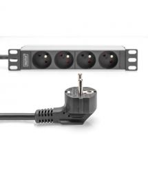 Digitus Пристрій розподілу електроживлення DIGITUS 10" 1U, 16A, 230V 4xSchuko, вилка Schuko