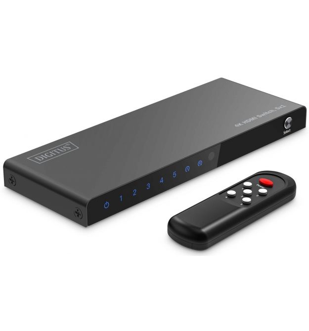 Digitus Відеокомутатор DIGITUS UHD HDMI (INx5 - OUTx1), 4K