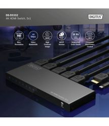 Digitus Відеокомутатор DIGITUS UHD HDMI (INx5 - OUTx1), 4K