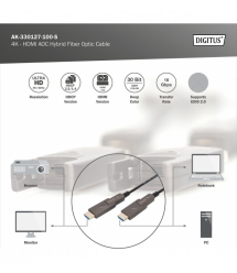 Digitus Кабель DIGITUS HDMI (M/M), 4K, AOC, 10м, чорний